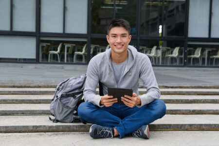 student sitting